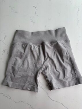 YoungLA Light Gray Ribbed Waist Bike Shorts
